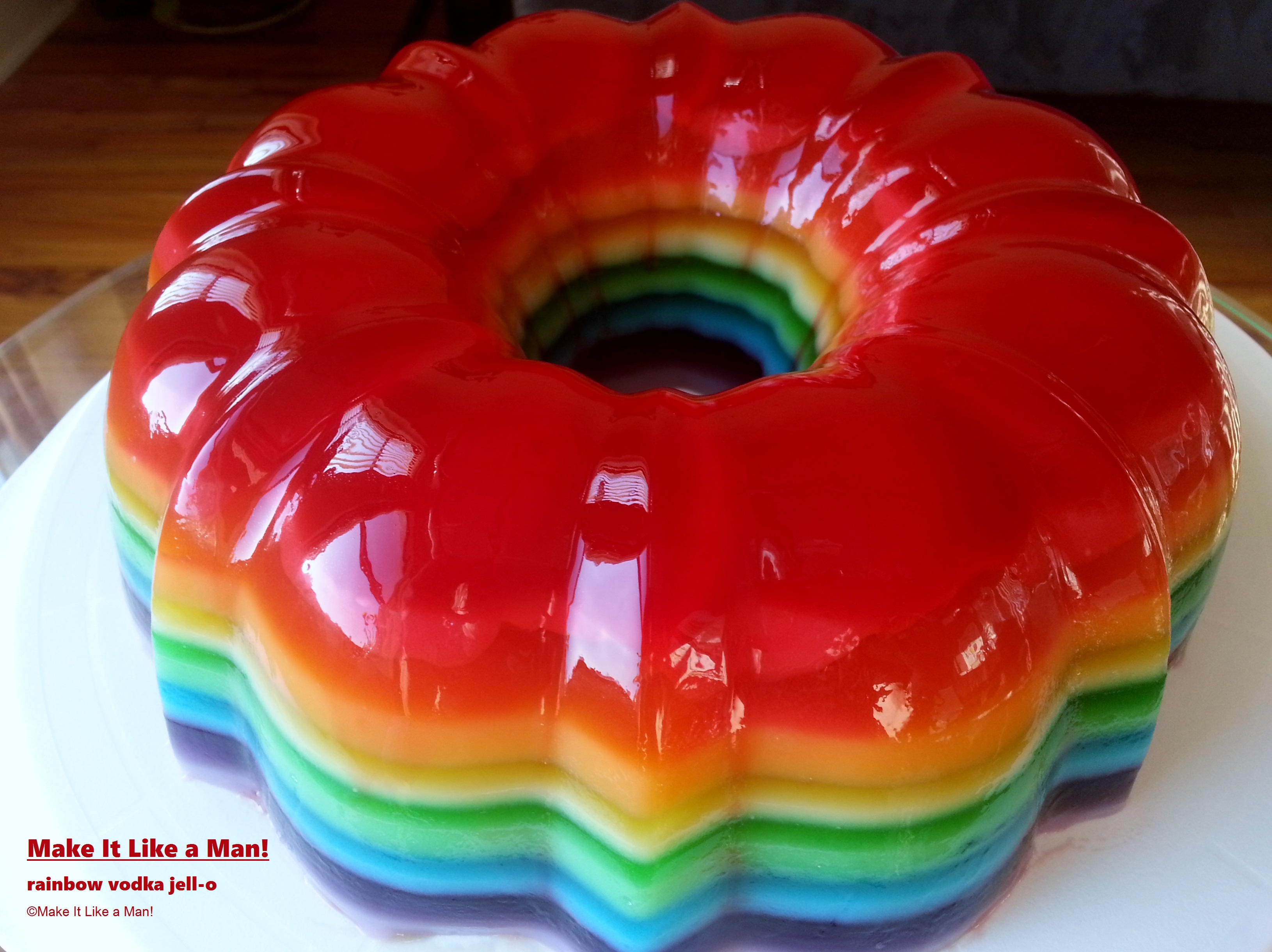 Vodka Infused Rainbow Jello Mold - Make It Like a Man!