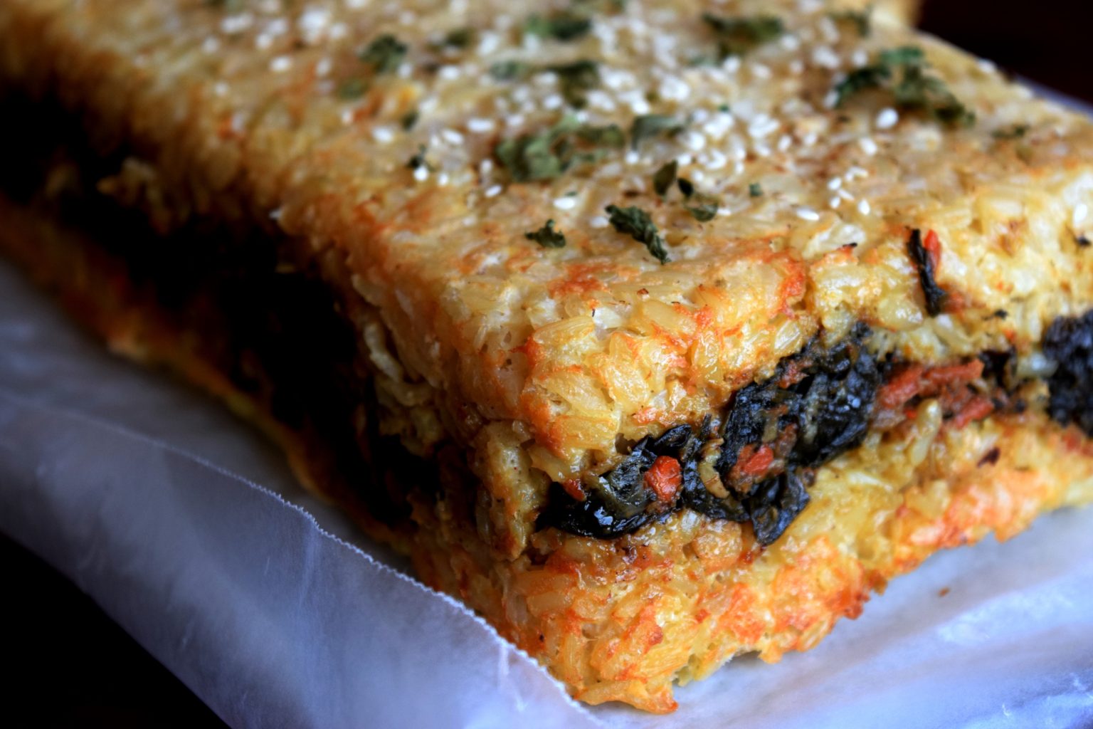 Golden Rice Pie with Spinach Filling - Make It Like a Man!