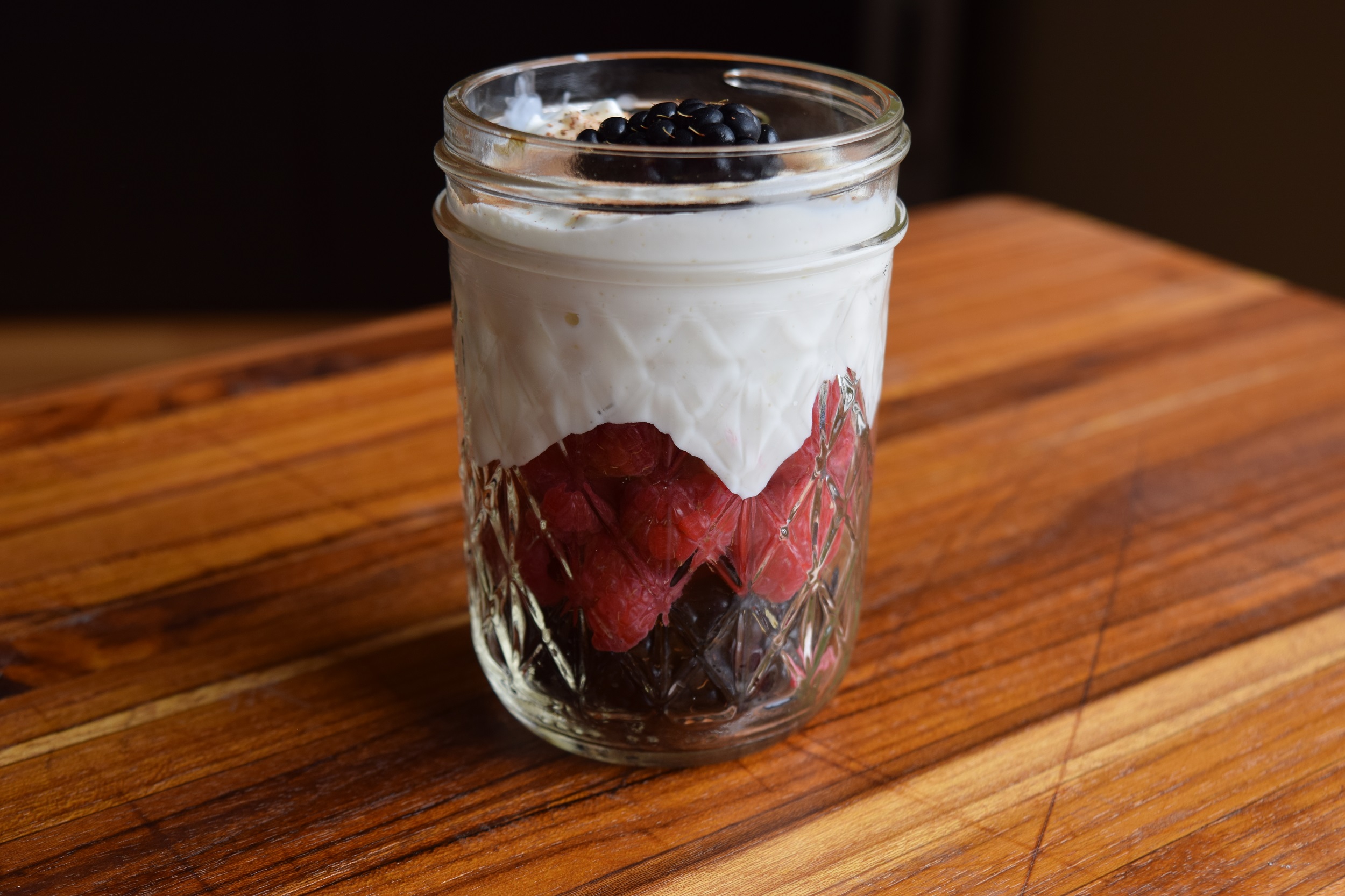 Cream cock and Berries